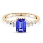 AAA Tansanit und Diamant I2-I3 GH Ring 585 Gelbgold (Größe 17.00) ca. 1,00 ct