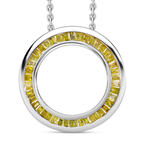 Gelber Diamant-Anhänger mit 45+5cm Kette - 0,23 ct. image number 0