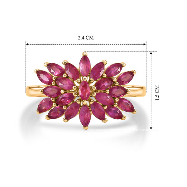 EVER TRUE AA Afrikanischer Rubin (Fissure gef&uuml;llt) Ring 950 Kupfer (Gr&ouml;&szlig;e 19.00) ca. 2,71 ct image number 5