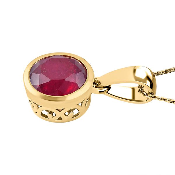 Afrikanischer Rubin (Fissure gef&uuml;llt) Anh&auml;nger mit Kette - 2,88 ct. image number 4