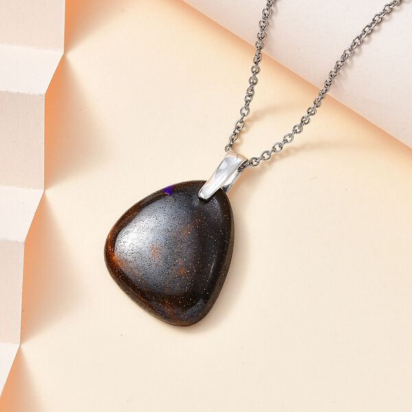 Australischer Boulder Opal Schmuckset 925 Silber und Edelstahl ca. 17,00 ct. image number 2