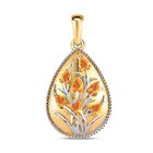 Salamanca Feueropal Anhänger 925 Silber vergoldet ca. 0.76 ct