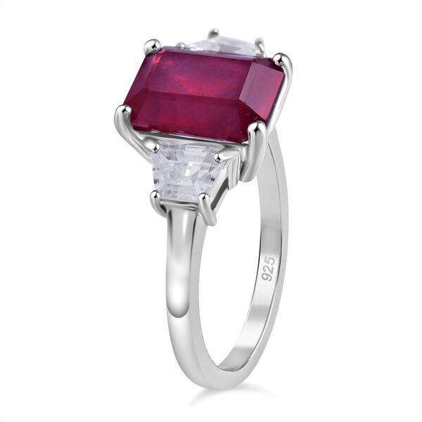 Afrikanischer Rubin und Zirkon Ring, ca. 4,44 ct. image number 2