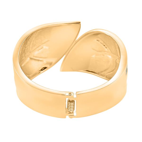 Emaille-Armband in Grün und Creme mit Blattmuster, ca. 17 cm image number 6