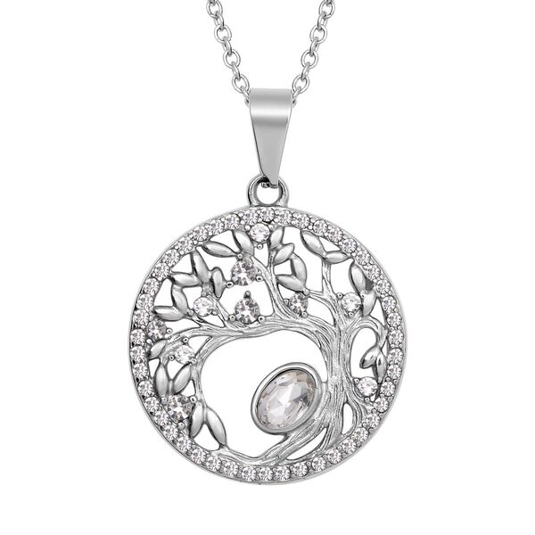 Wei&szlig;er Kristall-Anh&auml;nger mit Kette - 2,60 ct.