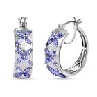 Tansanit Ohrringe 925 Silber platiniert ca. 2.11 ct