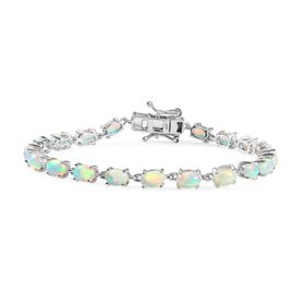 AA Natürliches, äthiopisches Welo Opal Armband, 925 Silber rhodiniert