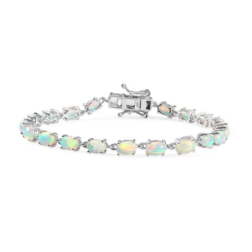 AA Natürliches, äthiopisches Welo Opal Armband, 925 Silber rhodiniert image number 0