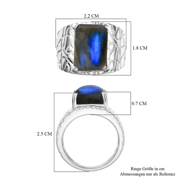 EVER TRUE AAA Labradorit Ring Nickelfreies Messing (Gr&ouml;&szlig;e 18.00) ca. 7,93 ct image number 6