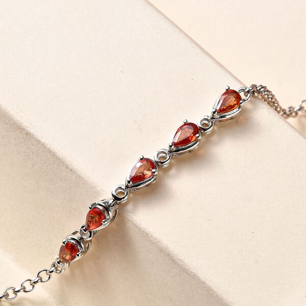 Oranges Saphir-Armband, 19 cm - 1,14 ct. image number 2