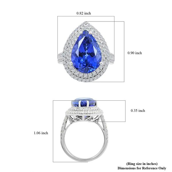 RHAPSODY zertifiziert und geprüft AAAA Tansanit und VS-EF Diamant Ring in 950 Platin - 5,10 ct. image number 5