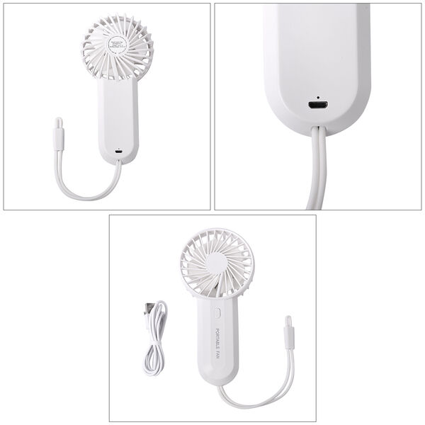 Tragbarer Mini Ventilator mit zwei L&uuml;fterfl&uuml;geln, Wei&szlig; image number 5