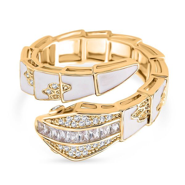 Wei&szlig;er Zirkonia Ring Nickelfreies Messing emailliert (Gr&ouml;&szlig;e 18.00)