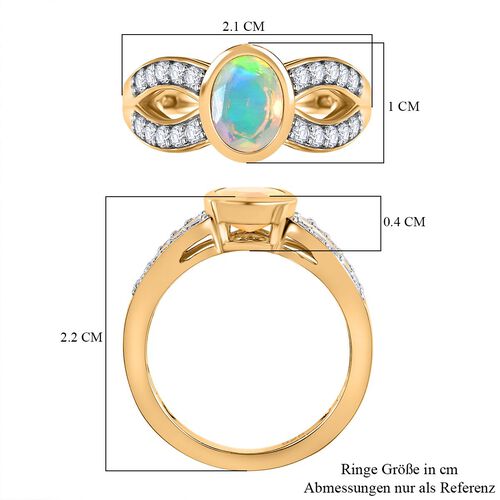 AA natürlicher, äthiopischer Welo Opal und Zirkon-Ring - 1,16 ct. image number 7