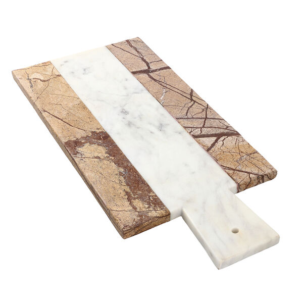 Rechteckiges Schneidebrett aus Marmor, Gr&ouml;&szlig;e 38x17,7 cm, Braun und Wei&szlig; image number 3
