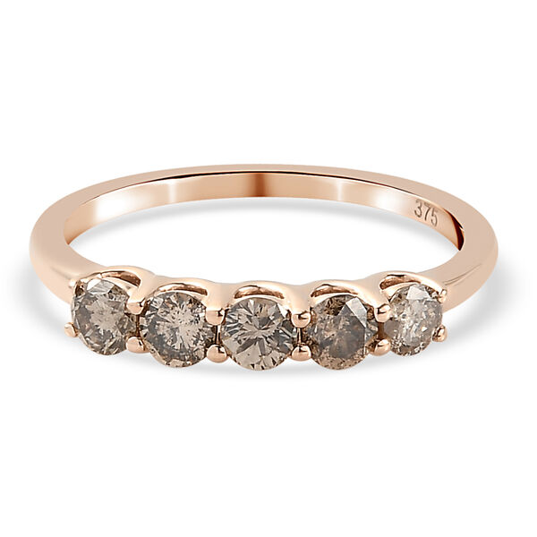 Natürlicher Champagner Diamant Ring, 375 Roségold  ca. 0,50 ct image number 0