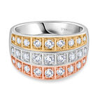 D’joy Moissanit Ring 925 Silber YG und RG und PE (Größe 18.00) ca. 1,04 ct