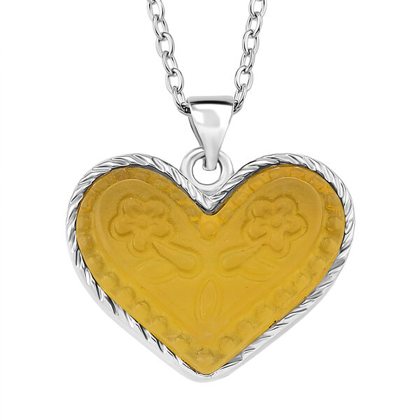 Gelber Fluorit Schmuckset ca. 50 cm 316L Edelstahl ca. 20.00 ct image number 0