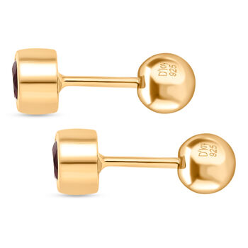 Mosambik Granat Ohrringe, 925 Silber 750 Gelbgold Vermeil - 0,70 ct.