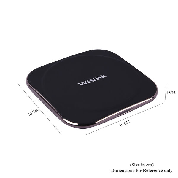 WESDAR superschlankes kabelloses Schnellladegerät, Größe 10x10x1 cm, Schwarz image number 6
