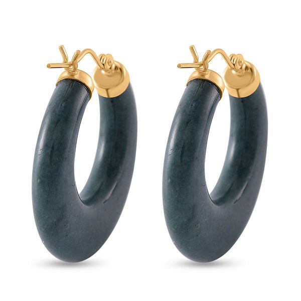 EXTREM SELTEN - Jade Ohrringe 925 Silber vergoldet ca. 62.00 ct image number 4