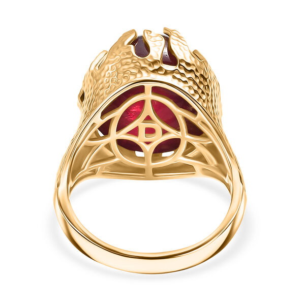 D'Joy - Flamme der Liebe Afrikanischer Rubin (Fissure gef&uuml;llt) Ring 925 Silber 750 Gelbgold Vermeil (Gr&ouml;&szlig;e 18.00) ca. 26.99 ct image number 6