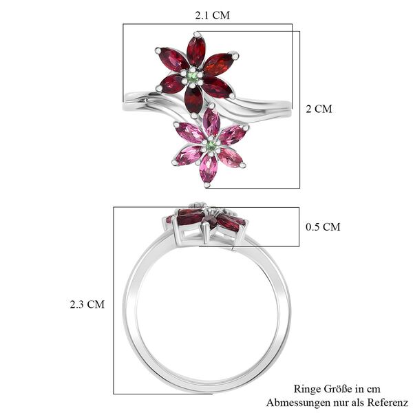 Roter, Lotus und Tsavorite Granat-Ring - 1,27 ct. image number 6