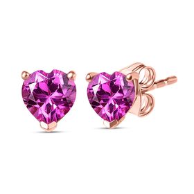 LUXURIANT AAA Labor Rosa Saphir Ohrringe - 1,92 ct.