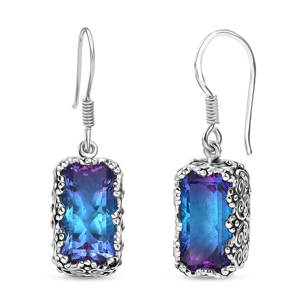 Sajen Silber - Blau-Pink Turmalin Quarz Ohrringe 925 Silber rhodiniert ca. 7.90 ct image number 0