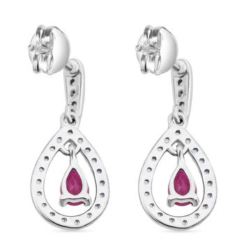 Burma-Rubin und Zirkon Ohrringe - 0,85 ct.