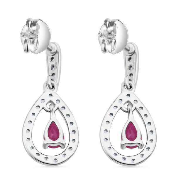 Burma-Rubin und Zirkon Ohrringe - 0,85 ct. image number 3