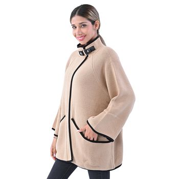 TAMSY: Strick-Mantel f&uuml;r Damen mit Schnalle, Beige&nbsp;