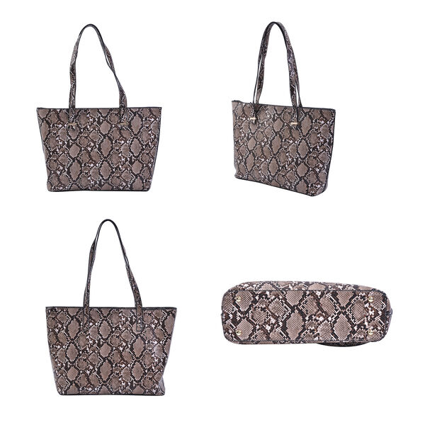 Passage - 4er-Set, Handtasche, Crossbody Tasche, Clutch und Brieftasche mit Python Muster image number 3