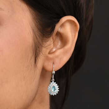 D'Joy AA Betroka Blauer Apatit Ohrringe 925 Silber rhodiniert ca. 2.04 ct