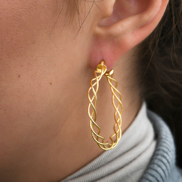 Vergoldete Creolen, 925 Silber, ca. 5,30g image number 1