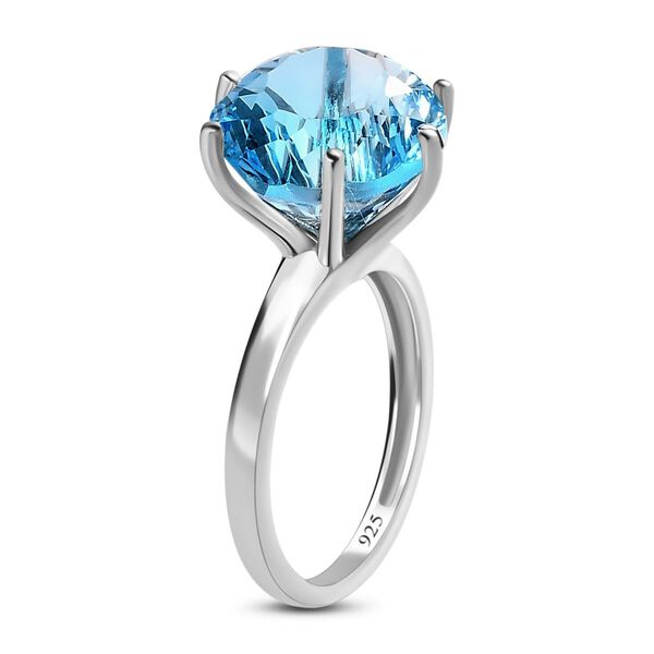 120 Facetten Himmelblauer Topas Ring, 925 Silber platiniert (Gr&ouml;&szlig;e 16.00) ca. 8.47 ct image number 5