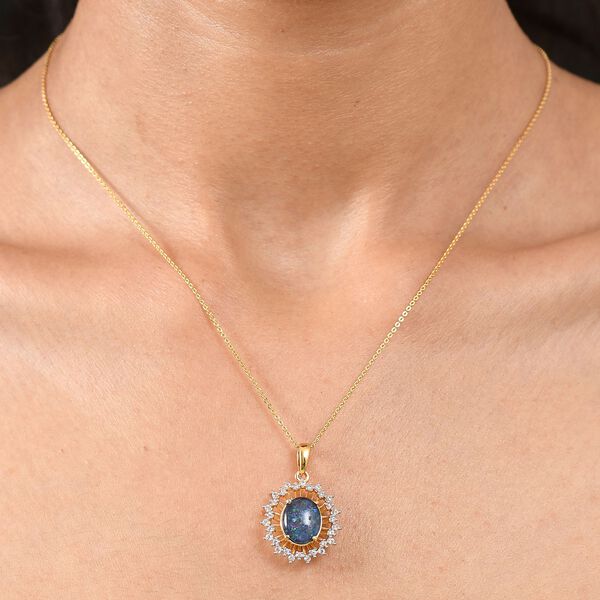 D&rsquo;Joy Boulder Opal Triplett und Zirkon Anh&auml;nger mit 50cm Kette - 2,94 ct. image number 3