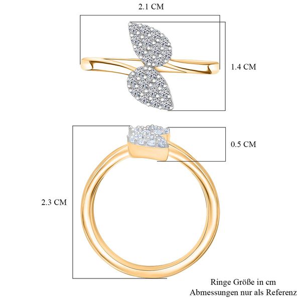 LUXURIANT DIAMANT - Lab Grown Diamant SI-GH Ring 925 Silber 750 Gelbgold Vermeil (Größe 17.00) ca. 0,25 ct image number 6