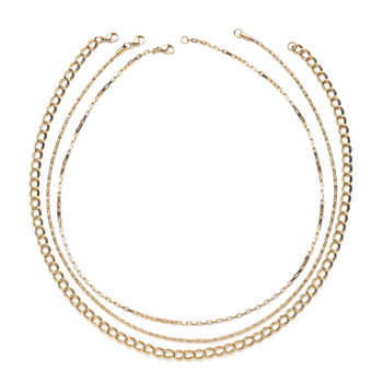 3er-Set, Halskette, ca. 50 cm, Edelstahl vergoldet