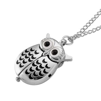 STRADA Eulen-Uhr, Aufklapp-Fl&uuml;gel-Design PC21S Japanisches Uhrwerk, Edelstahlboden, wasserresistenter Konstruktion, Silberfarben