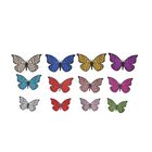 Set mit 48 doppelschichtigen Schmetterlingen, mehrfarbig image number 3