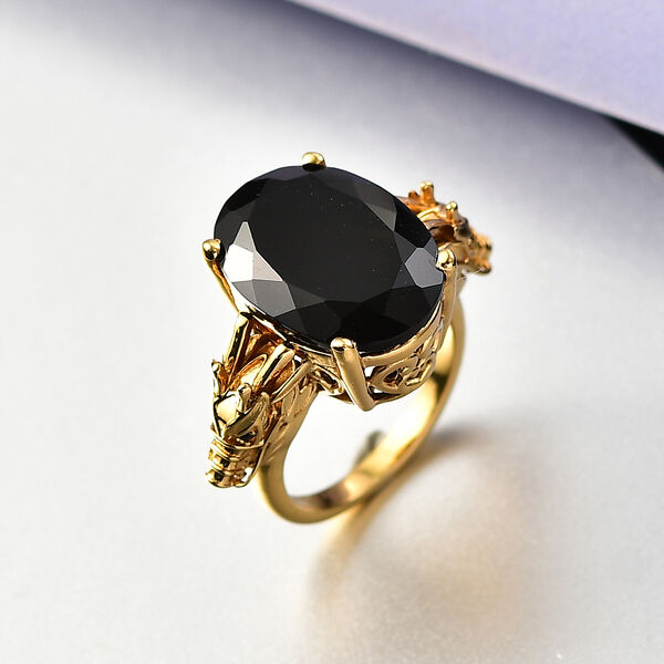 EverTrue AA schwarzer Glasachat und schwarzer Spinell Ring - 9,68 ct. image number 1