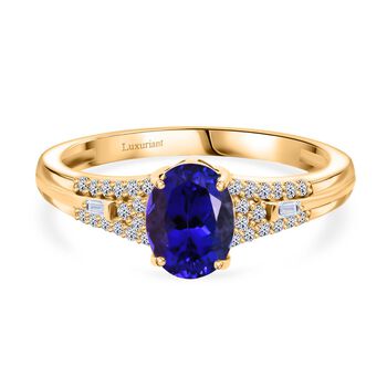 AAA Tansanit, Lab Grown Diamant Ring 375 Gold (Gr&ouml;&szlig;e 18.00) ca. 1.53 ct