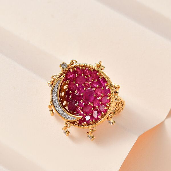 GP Celestial Dream Kollektion- afrikanischer Rubin, Zirkon und Saphir-Ring- 5,56 ct. image number 2