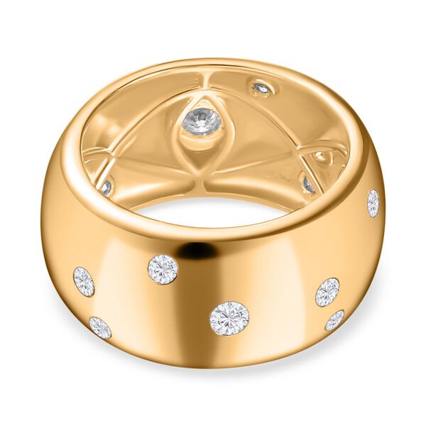 Moissanit Ring, 925 Silber 750 Gelbgold Vermeil image number 6