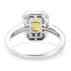 Gelber Saphir und Zirkon Halo Ring 925 Silber Platin-Überzug image number 5
