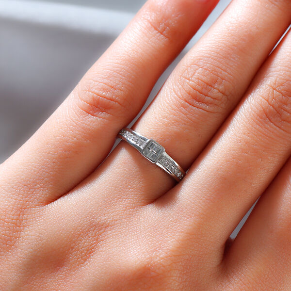 Diamant Ring 925 Silber platiniert  ca. 0,15 ct image number 3