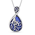 Lapislazuli Anhänger mit Kette, Edelstahl ca. 20.00 ct