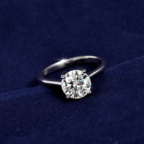 LUXURIANT DIAMOND- SGL zertifizierter VS-EF Labor Rundschliff Diamant Ring in 950 Platin - 2 ct. image number 5