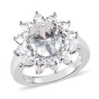 Weißer Zirkonia Ring, Messing Ionenbeschichtetes Platin (Größe 16.00) ca. 7,22 ct image number 3